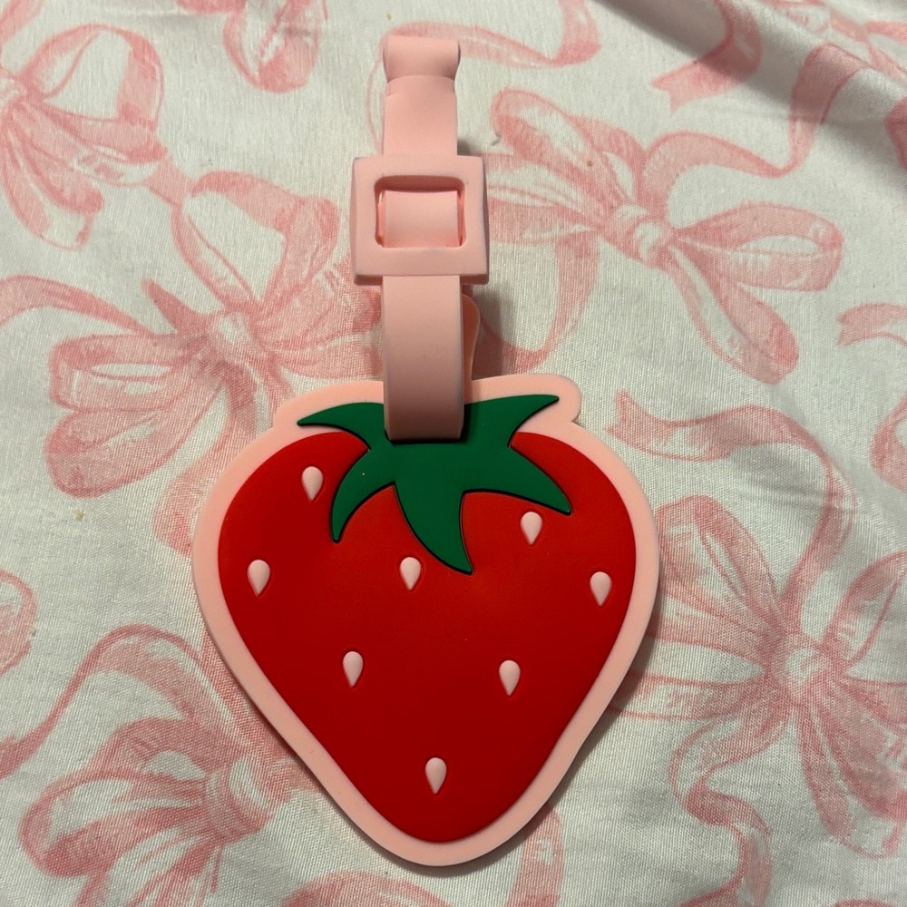 Strawberry Design Bag Tag - Red and Pink